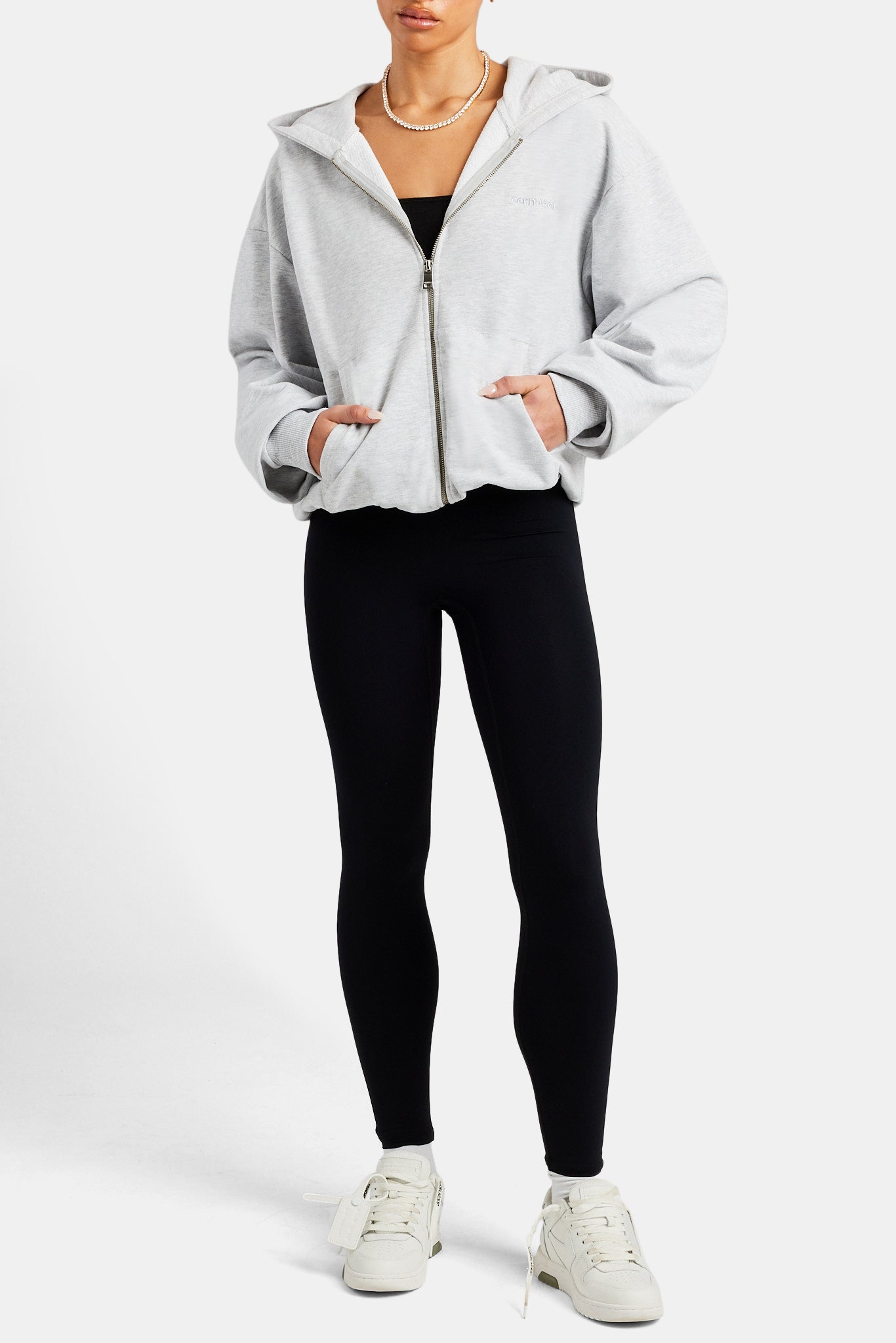 Oversized Zip Hoodie - Ash Grey